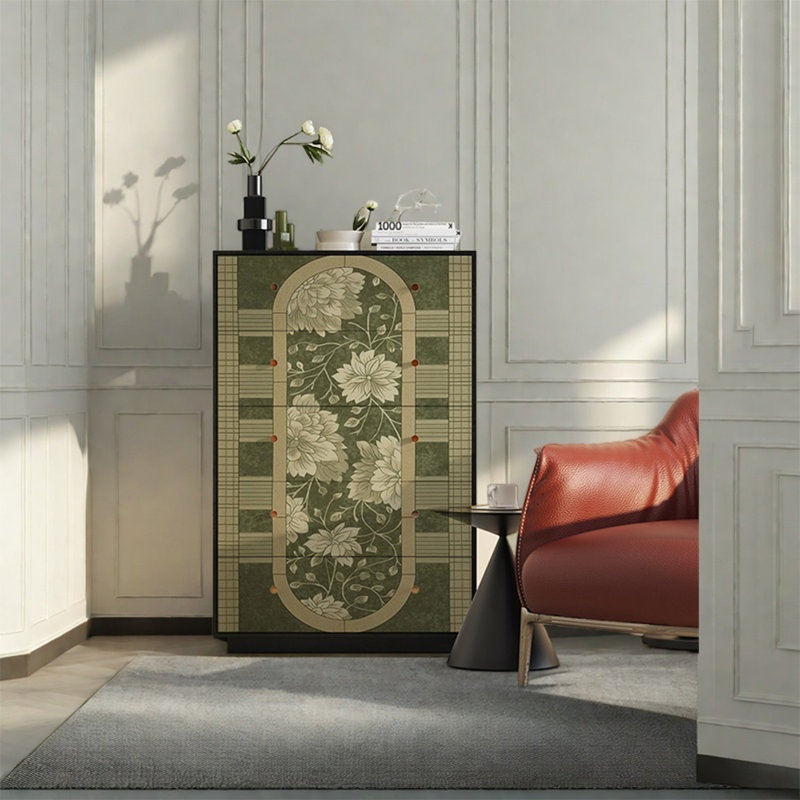 Pine Wood Storage Cabinet with Solid Drawers