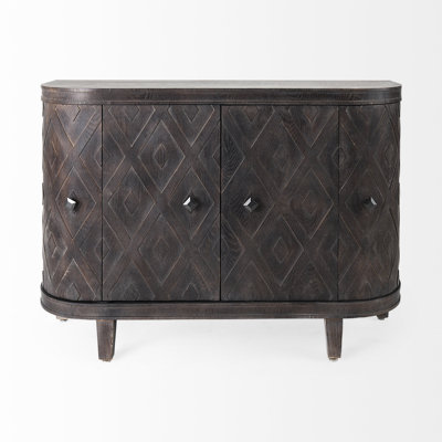 Armoire d'appoint à 4 portes en bois massif Winfield