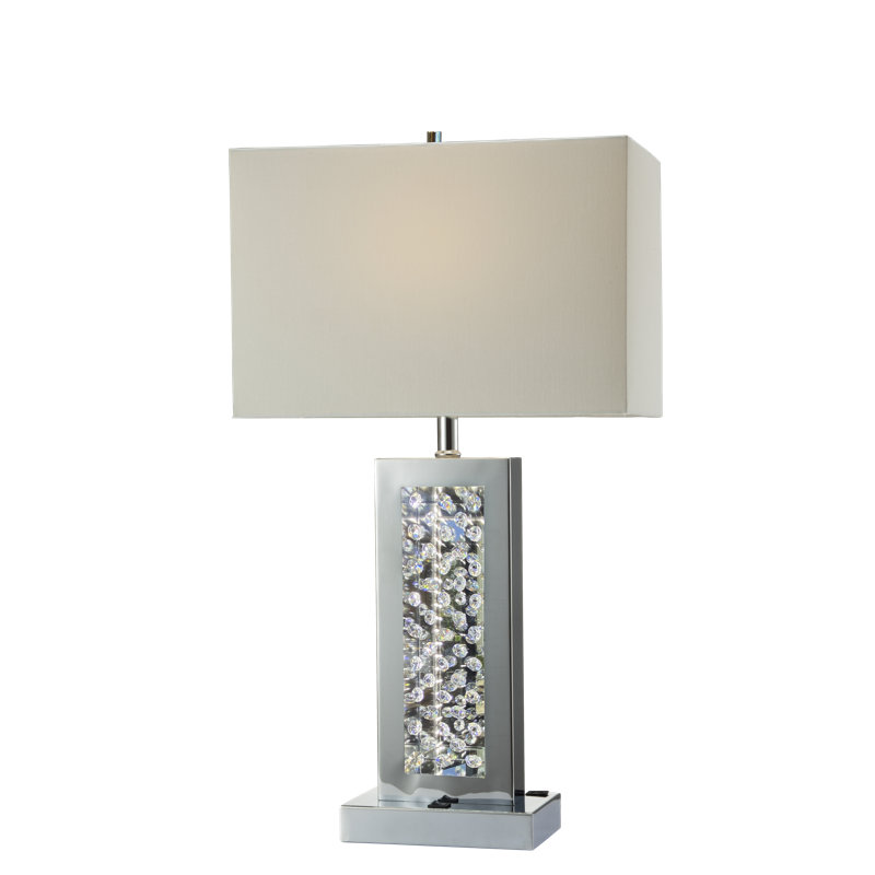 Strathaven Metal USB Table Lamp, Chrome