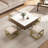 Modern Square Lift-Top Coffee Table Set with Storage & 4 Ottomans White & Walnut