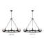 Lustre rond en forme de bougie noire à 9 lumières Eva