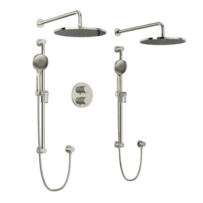 Riu 0.75" Thermostatic And Pressure Balance 6 Function System With Integrated Volume Controls Featuring Rain Showerheads And Multi-Function Handshowers
