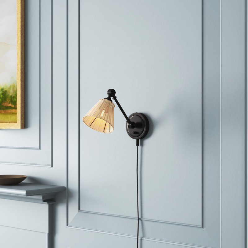 Barrows Plug-in Armed Sconce, Black