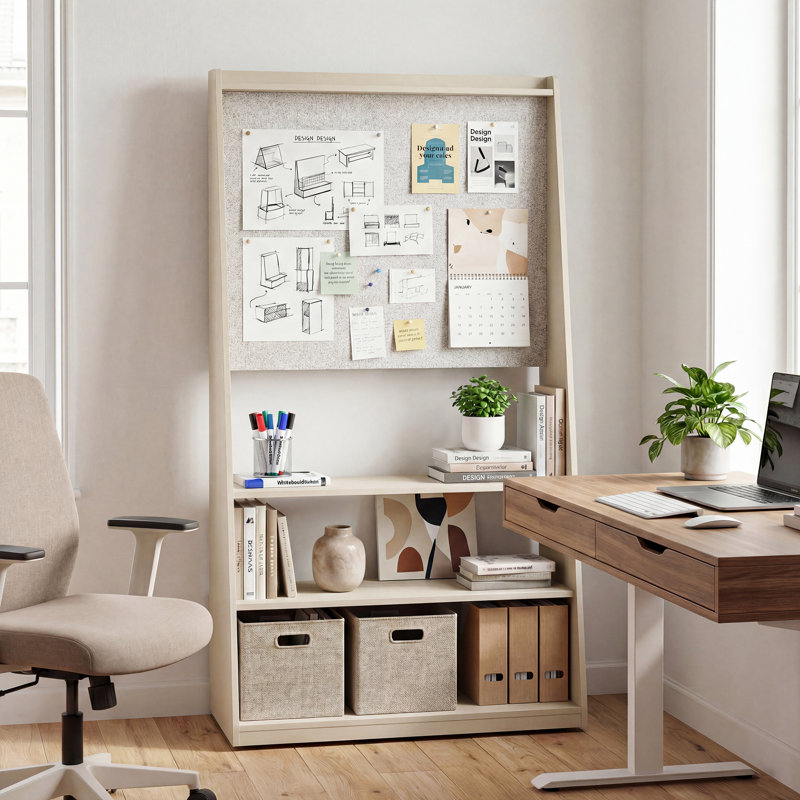 Okeysen BIFMA-certified 75.2" Triangular Mobile Double-Sided Whiteboard & Bulletin Board