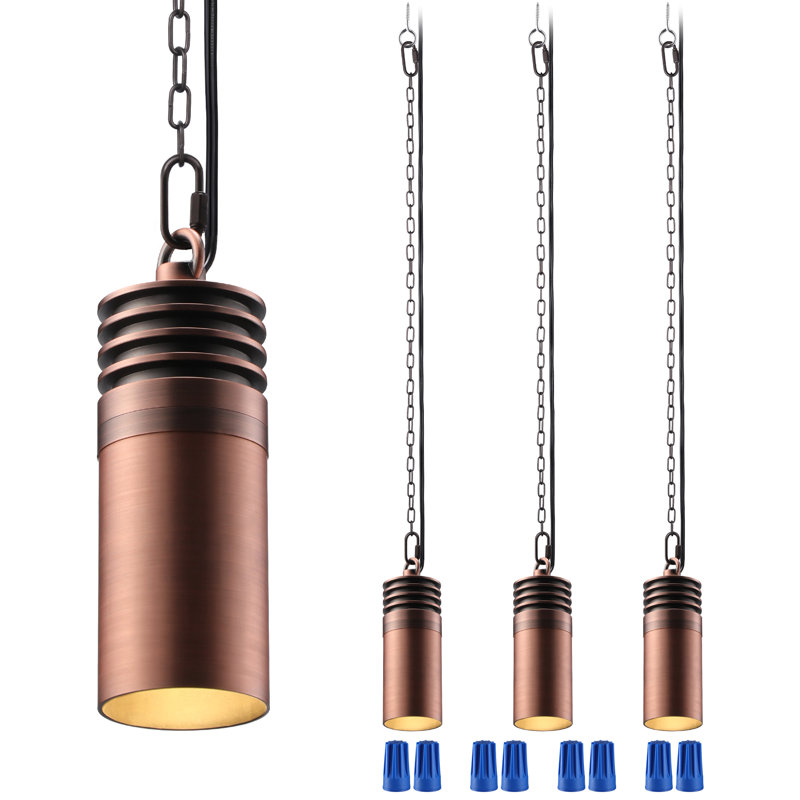 Luminaire suspendu d'extérieur 4,5 W 12V, arbre suspendu à basse tension 7,63 pouces, 2 700 K, bronze rouge, Bronze rouge