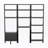 Marzavion 3-Piece Leaning Shelf Set in Black Finish, 69.4'' H X 69'' W X 14.40'' D