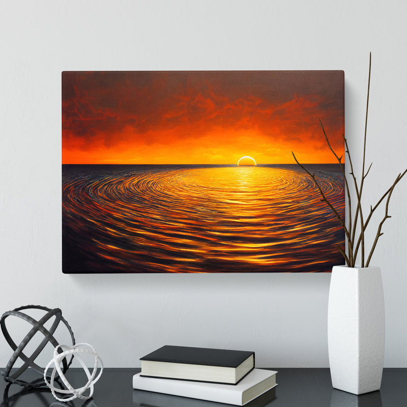 Fascinating Sunset Seascape - Wrapped Canvas, 50cm H x 76cm W x 3cm D