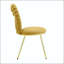 Fauteuil d'appoint capitonné en velours jaune-129041772-129041775