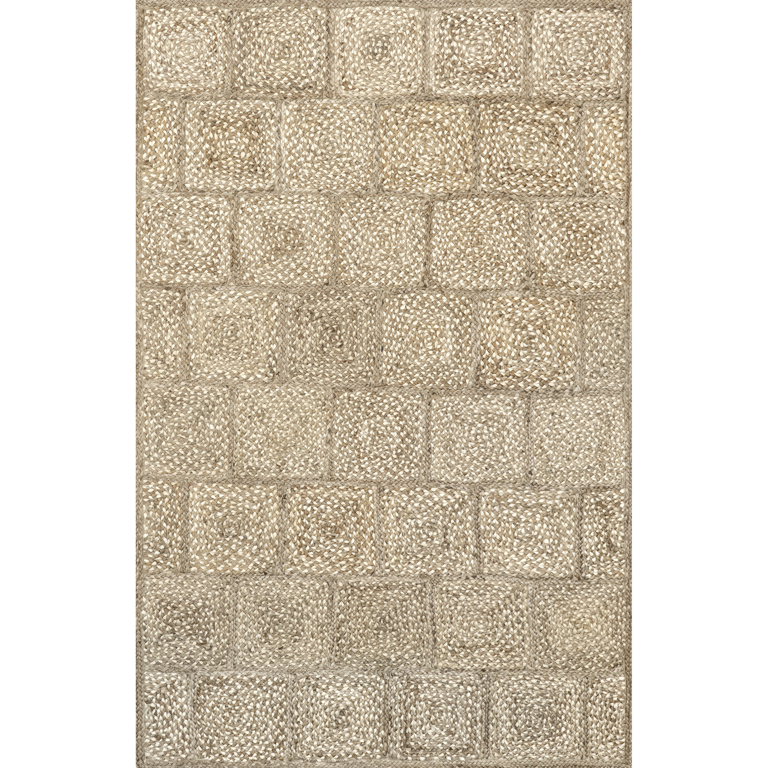 Gracie Oaks Leva Square Tiled Jute Area Rug Wayfair