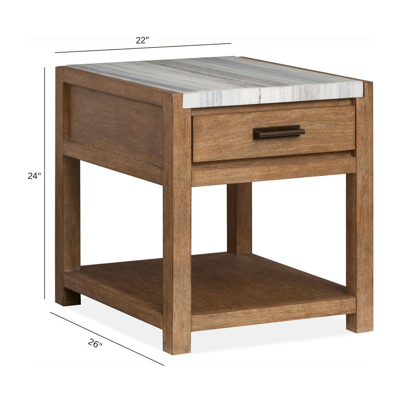 Table de bout rectangulaire, Brun