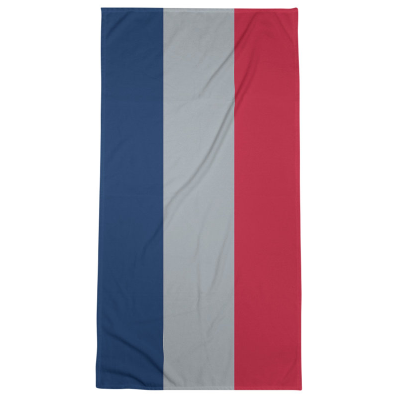 Columbus Lightweight Beach Towel, Blue/Flat Silver/Red, Microfiber