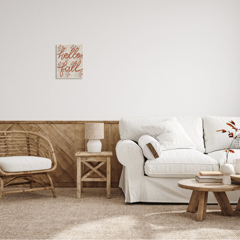 «Hello Fall Greeting Paisley Red Bellflower Vintage» par Daphne Polselli - impression, Plaque murale, H 15 po x l 10 po