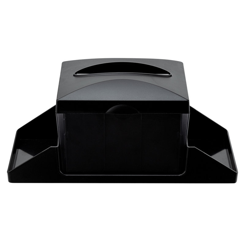 Porte-serviettes de restaurant - 14,83 x 5,83 x 6,5 pouces, 10 distributeurs de serviettes rectangulaires - Plateau de table, facile d'accès, distributeurs de serviettes de table en plastique noir, rechargeables, pour les comptoirs