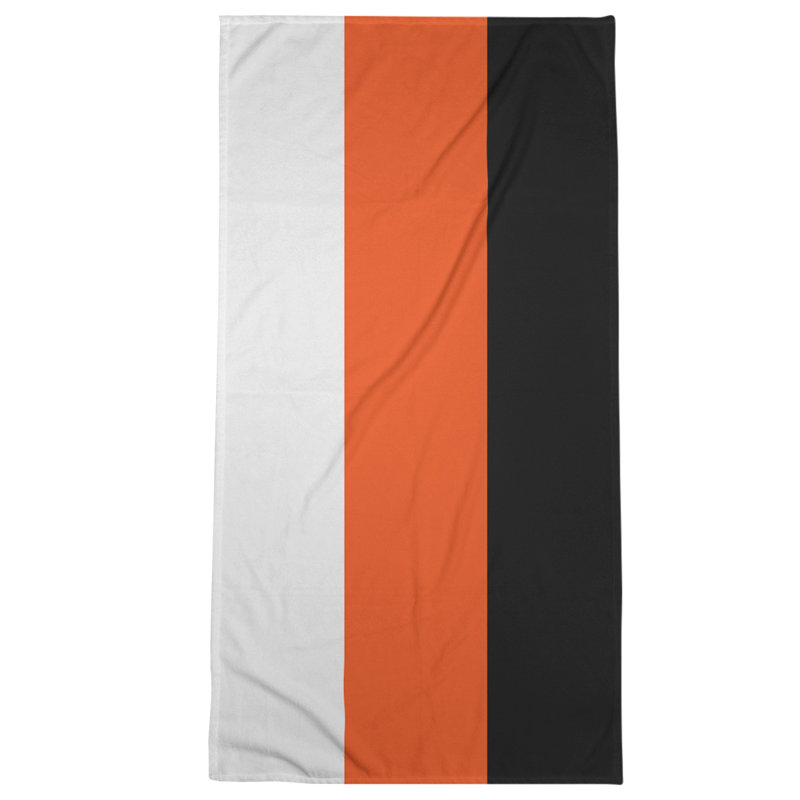 Cotton Blend Beach Towel, Orange/Black/Ivory