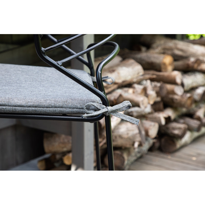 Aysheia 65cm Bar Stool with Cushion, Black