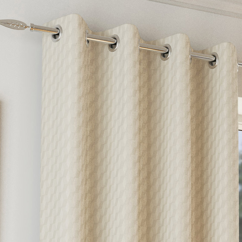 Room Darkening Curtain Panel Pair, Cream, 229cm Width x 229cm Drop