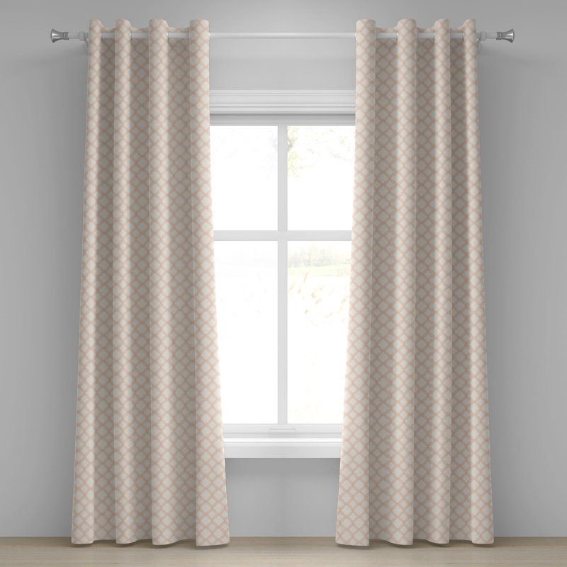 Rideau de fenêtre décoratif moderne à 2 panneaux Latitude Run®, 50 po x 54 po, crème pêche, L 50 po x L 108 po