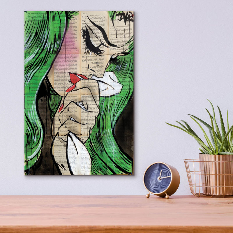 «Pop Cry» par Loui Jover, art mural en verre acrylique, H 16 po x l 12 po