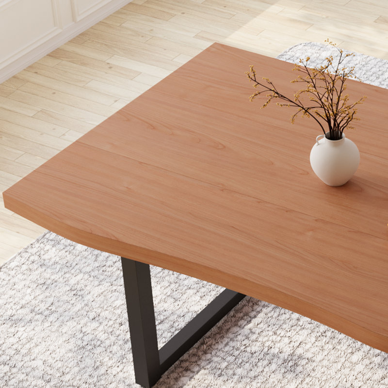 Dining Room Table Set For 4-6 – 63" Extendable Kitchen Table With 2  Benches,Mid-Century Dining Table Set With Bench  For 4-6 Personal(Red Cherry)