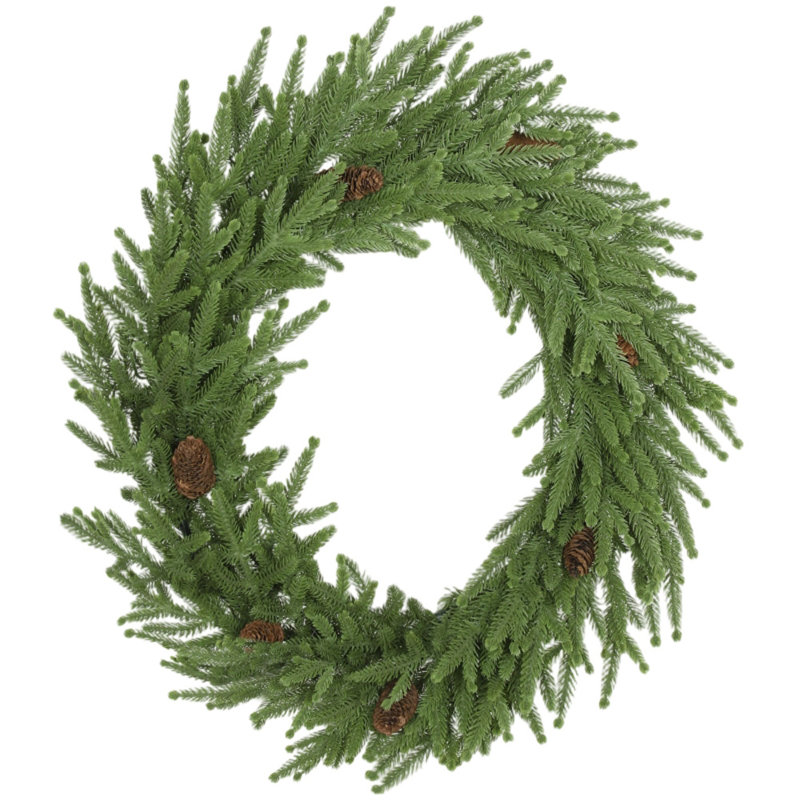 Couronne de pin rustique avec et matériaux Norfolk