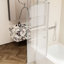 Portes de douche de baignoire 43 po x 58 po: verre trempé de 6 mm, alliage d'aluminium, nickel brossé, fabrication haute performance