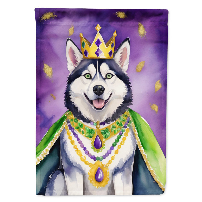 Double Sided 28'' H x 40'' W Polyester Mardi Gras House Flag