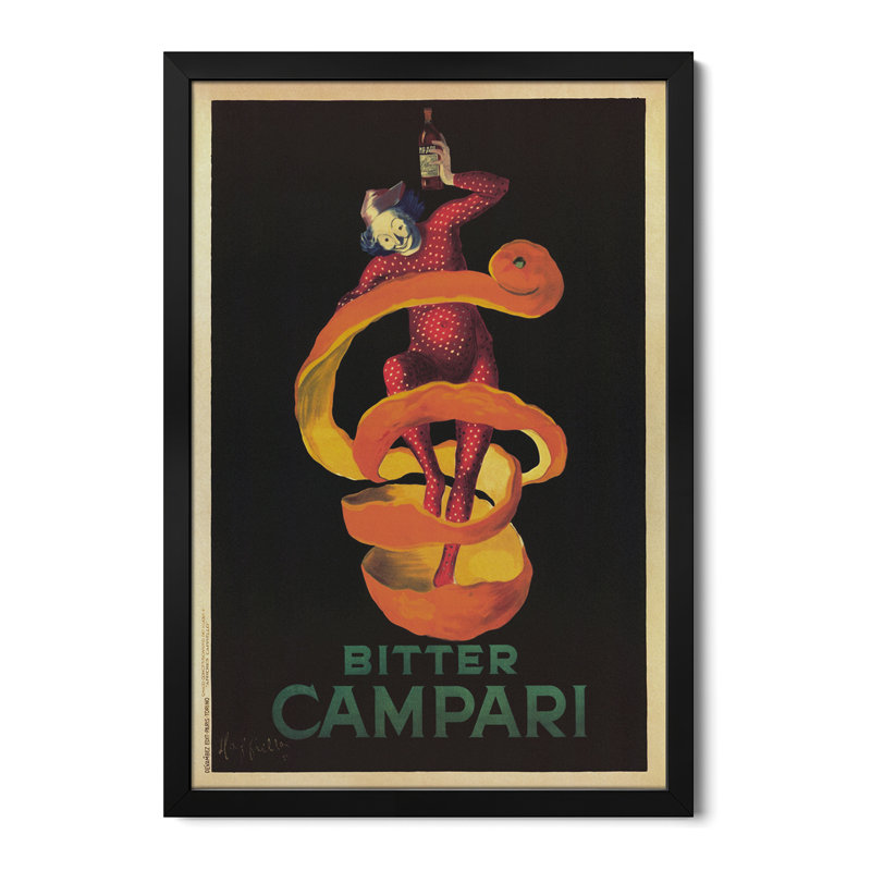 «Bitter Campari (Vintage)», affiche encadrée par Leonetto Cappiello, H 32 po x l 24 po