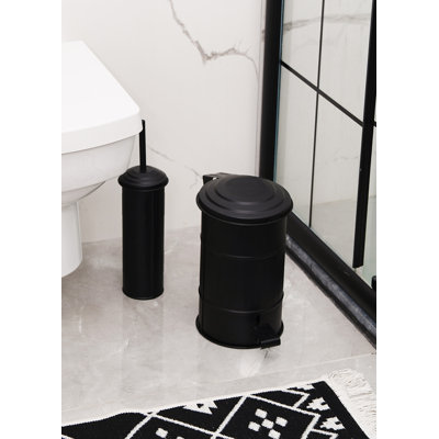 Black Toilet Brush & Holder