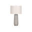 Lighting, H 29 po, lampe de table, résine grise, abat-jour ivoire / crème, moderne