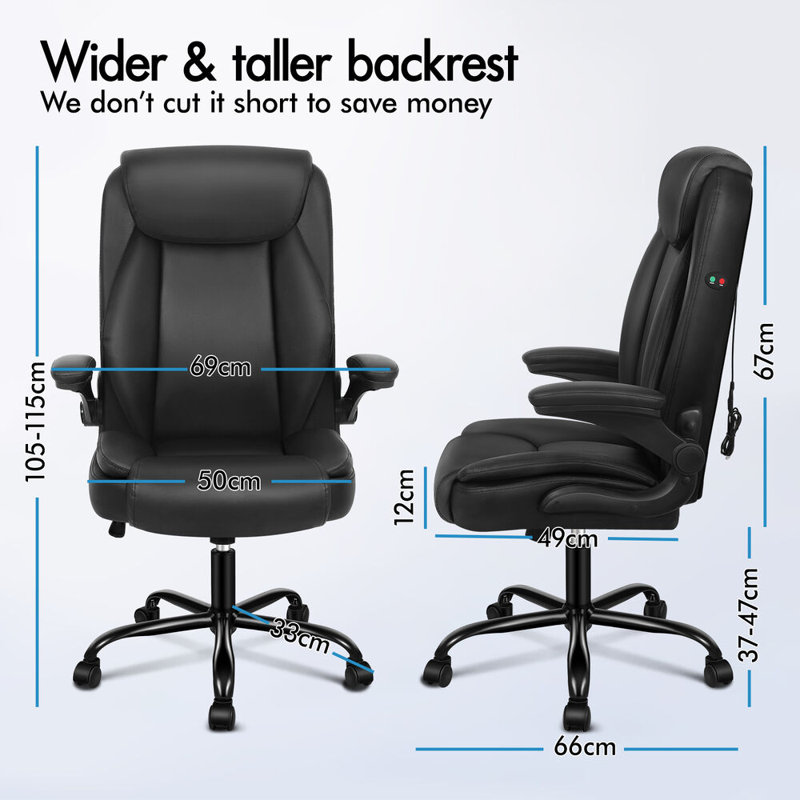 Inbox Zero Adjustable Faux Leather Swiveling PC & Racing Game Chair