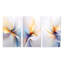 Tendre opulence tourbillonnant blanc bleu clair - formes abstraites, ensemble de 3 pièces d'art-76309049-76309052