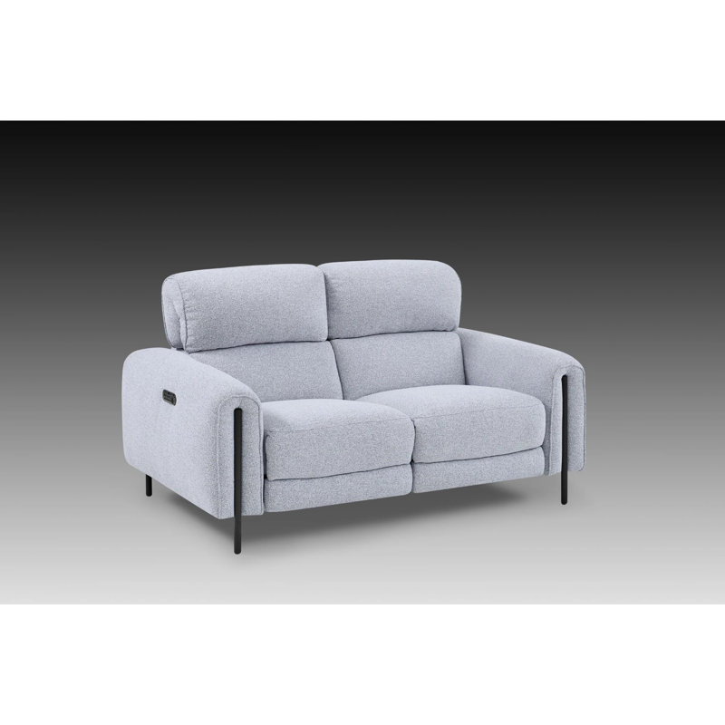 Causeuse inclinable Charm, Gris / blanc