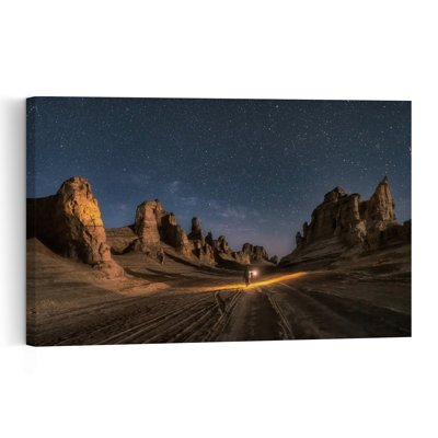 «Milky Way Mountain Road», impression abstraite de paysage contemporain de montagne