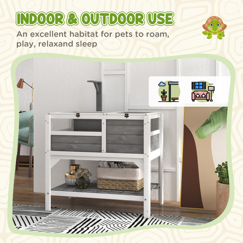 Tortoise Habitat With Shelf Storage, Tortoise Enclosure With Weather Protection, Tortoise Gift Accessory, Reptile Enclosure With Tray, Light Support Frame