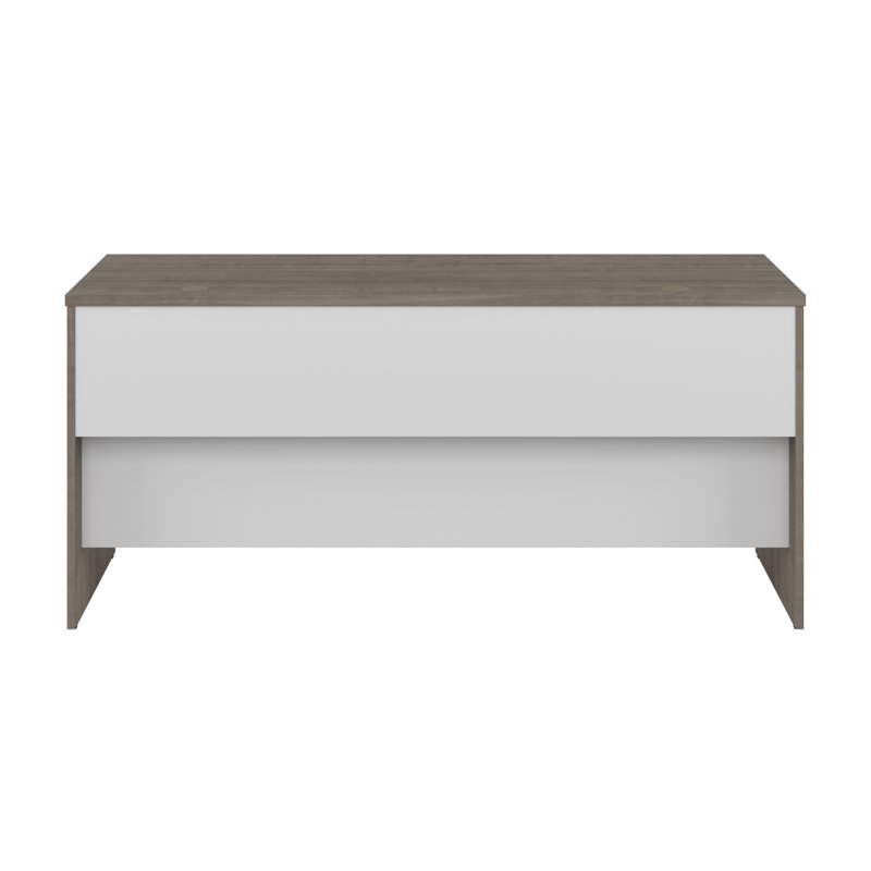 Coquille de bureau Areke 65W., Érable argenté / blanc pur