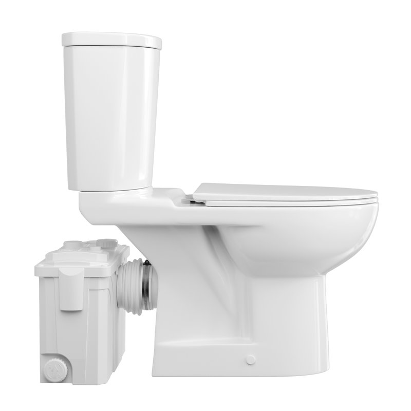 Macerating Toilet For Basement | 700W Powerful Stainless Steel Grinder, 23Ft Vertical Lift, Dual Odor Control