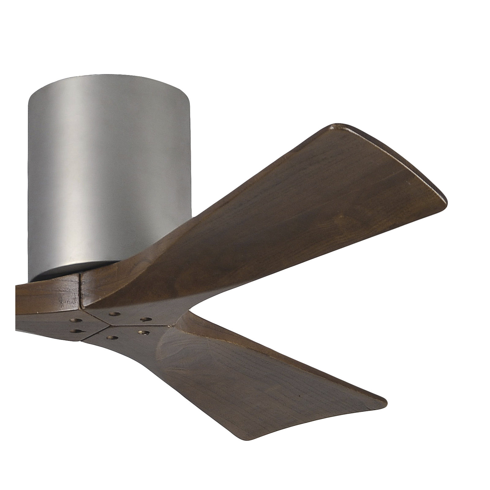 Olivier 3 Blade Ceiling Fan, Brushed Nickel, Walnut Tone, 42"