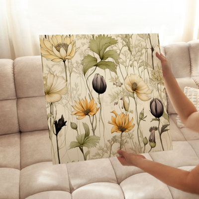 Motif botanique de fleurs sauvages I Cottage, reproduction d'art non encadrée