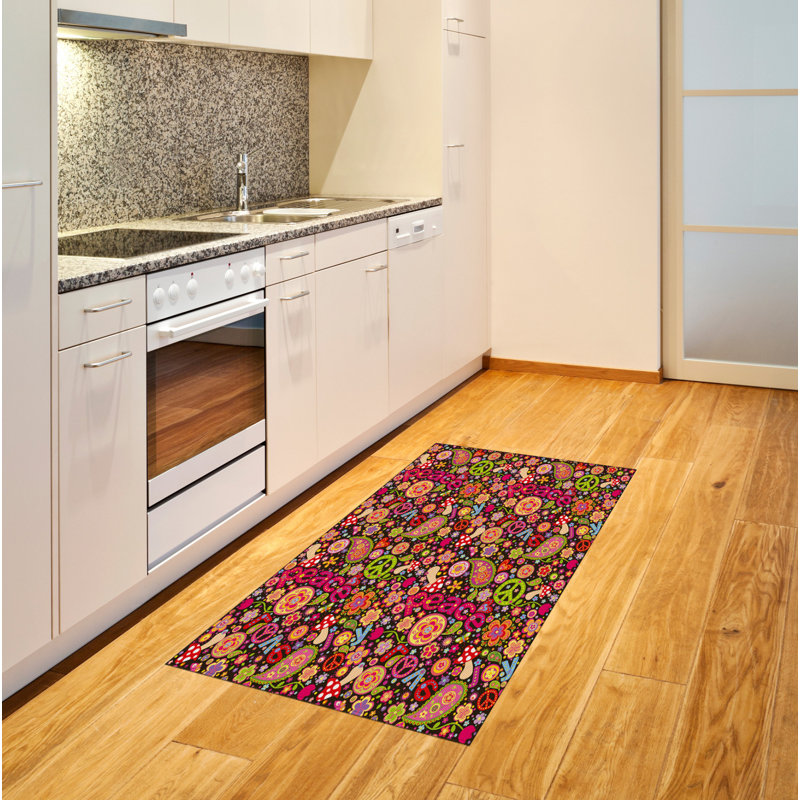 Tapis décoratif coloré en fibres de polyester à haute densité, Rectangle 2 pi 7 po x 5 pi