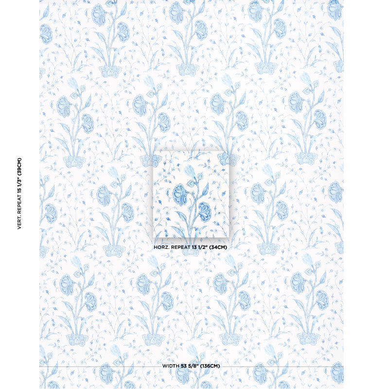 Khilana Floral Wallpaper, Porcelain