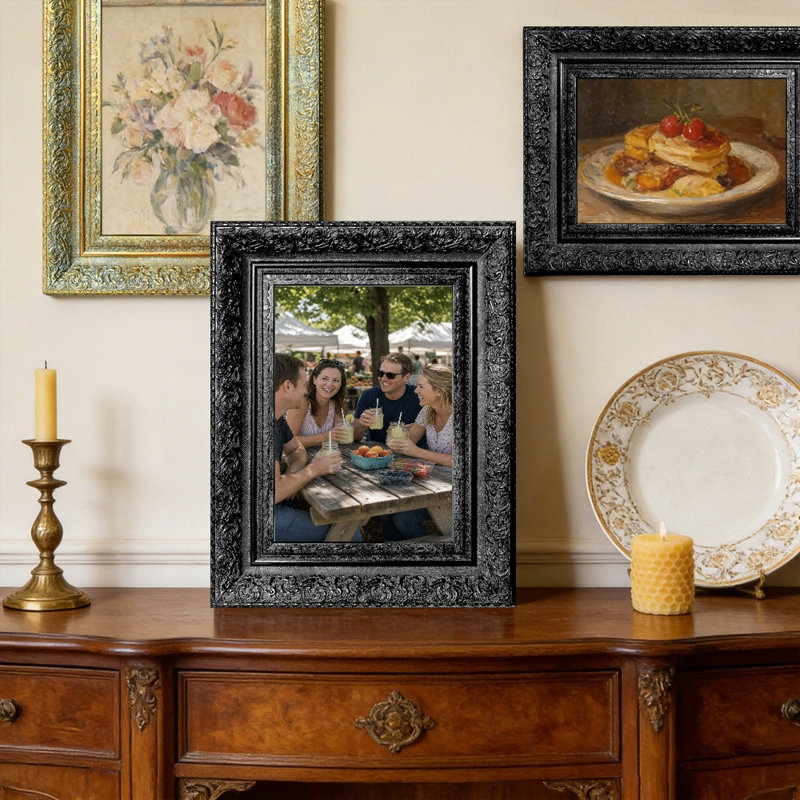 Cadre photo mural 11 pièces x 11 po 11 po pour décoration de bureau, Black, 1, 11" W x 14" H