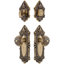 Grandeur Grande Victorian Long Plate Entry Set with Windsor Knob in Antique Pewter