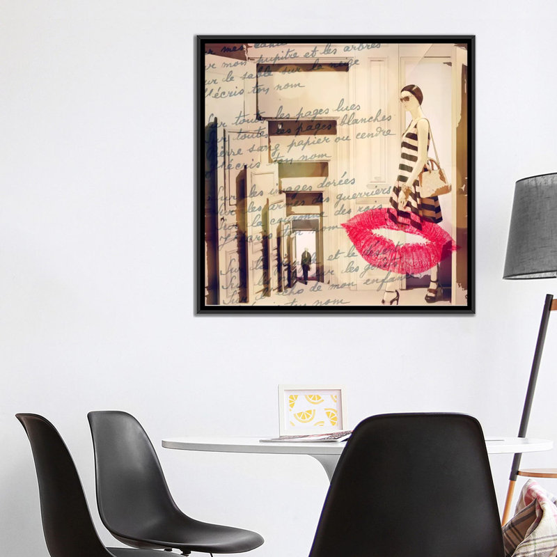 «With Love Giclee», impression sur toile, Toile avec cadre noir, Pas de tapis, H 18 po x l 18 po x P 1,5 po