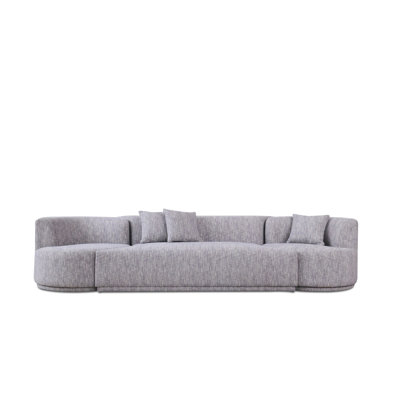 Beau - Canapé modulaire gris moderne avec 2 chaises tourbillonnantes