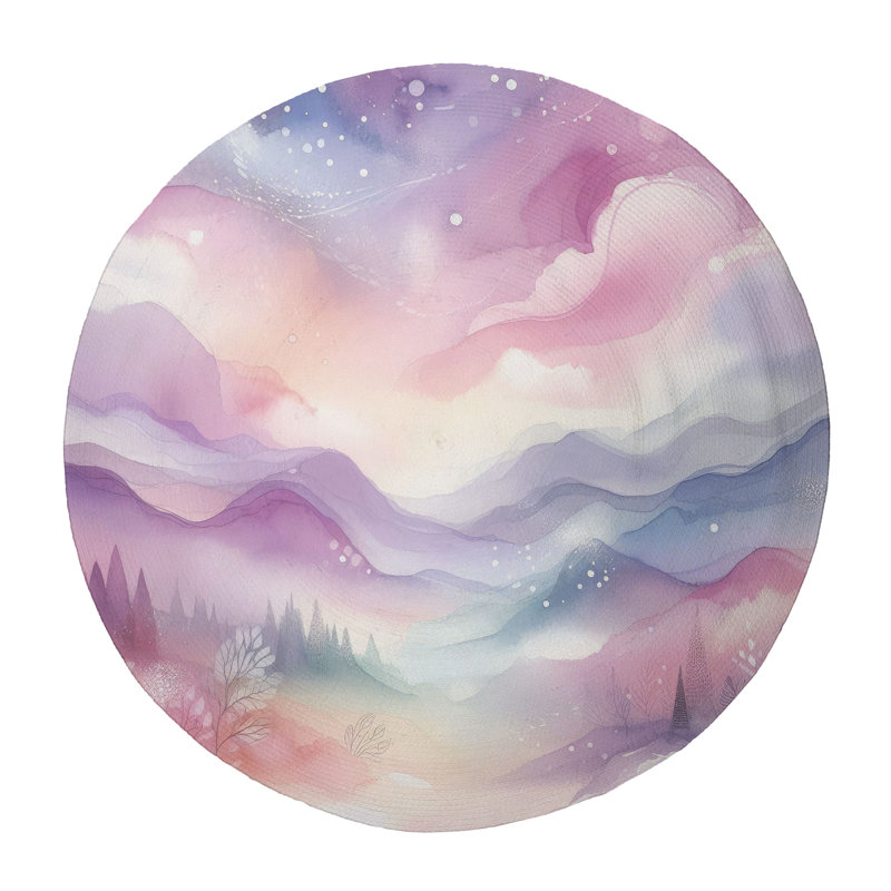 Tapis tressé Mystical Dreamland, Rond 5 pi