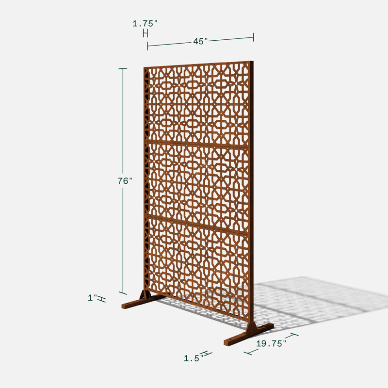 Corten Steel Urban Oasis 45"x76" Weathered Privacy Screen