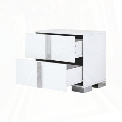 Elegant Bedside Table With 2 Drawers