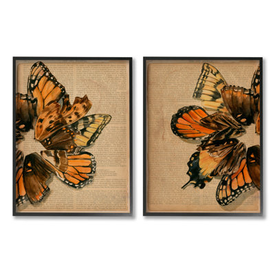 Vintage Butterfly Literature Pages 2 Pc Giclee Art Set By Jennifer Paxtonparker -  Stupell Industries, a2-479_fr_2pc_11x14