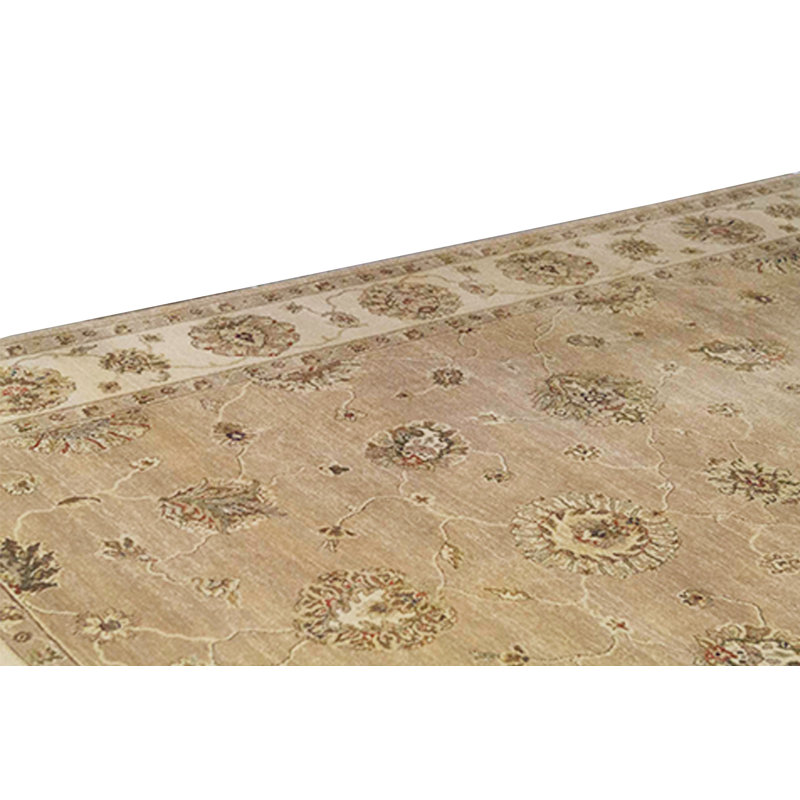 Tapis ivoire et chameau noué à la main de haute qualité
