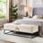58.6" Beige Velvet Living Room Footrest Bench With Storage - Multifunctional Furniture Metal Base Versatile Storage, For Strength-2052973375